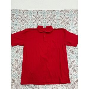 Trend Basics Mens Red Short Sleeve Pocket Polo Shirt Large Cotton Blend Classic